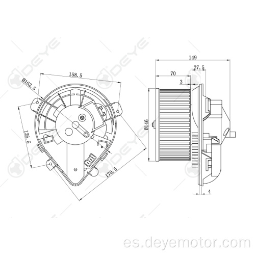 Ventilador de motor 12v Dc para PEUGEOT 806 EXPERT